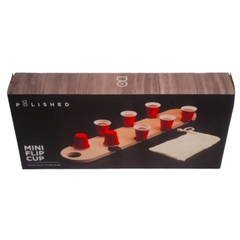 NEW Vintage Design Polished Mini Flip Cup wooden board